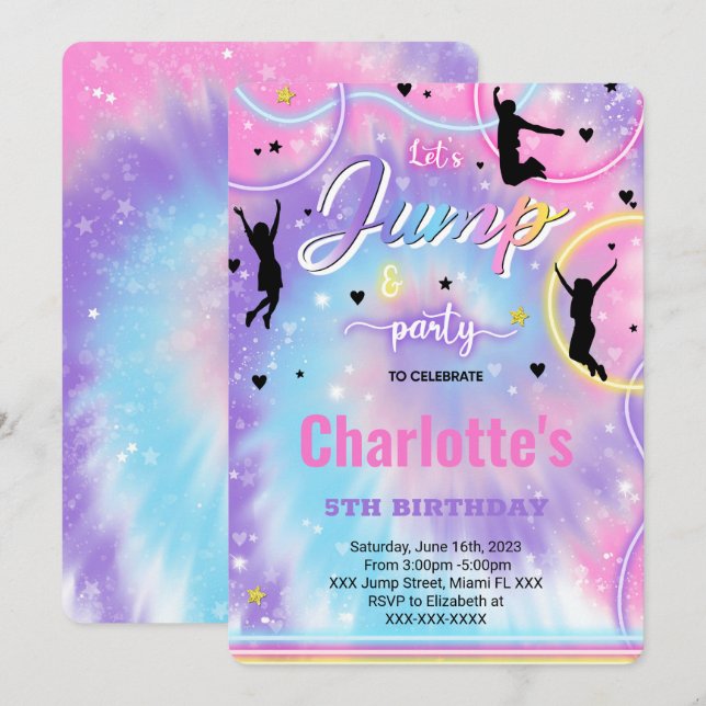 Convite de Aniversário de Pular (Frente/Verso)