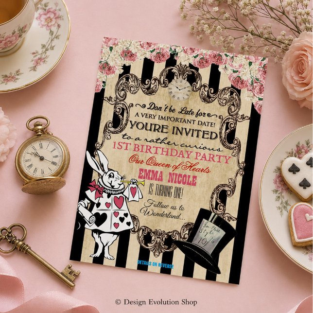CONVITE DE ANIVERSÁRIO DE QUALQUER IDADE - Alice n (Criador carregado)