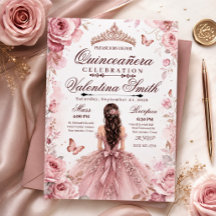 Convite de Aniversário de Quinceañera Personalizáv
