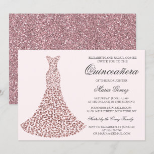 Convite de Aniversário de Quinceanera - QUALQUER C