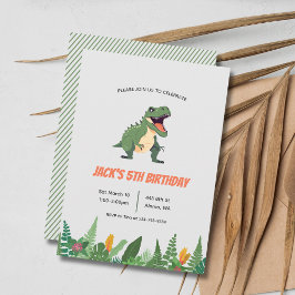 Convite de aniversário de Rapazes do Dinossauro T-