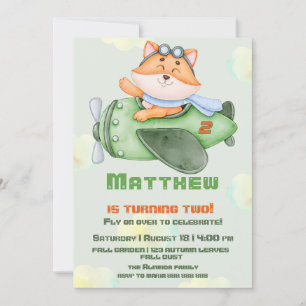 Convite de aniversário de Raposa Voadora Adorável