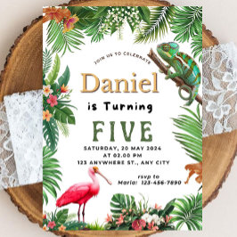 Convite de aniversário de réptil