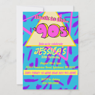 Convite de aniversário de retorno nostalágico dos 