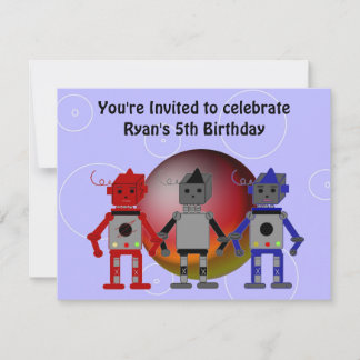 Convite de Aniversário de Robôs Legais