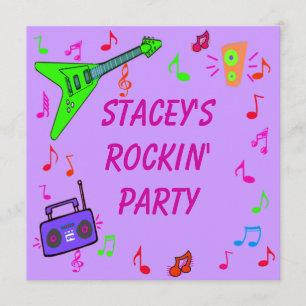 Convite de aniversário de Rockin'
