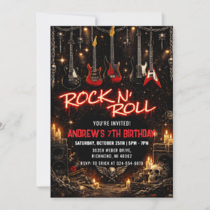 Convite de Aniversário de Rockstar Pessoal