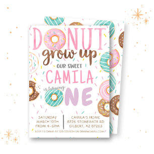 Convite de aniversário de rosquinha