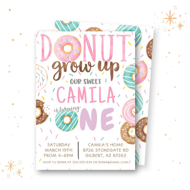 Convite de aniversário de rosquinha (Criador carregado)