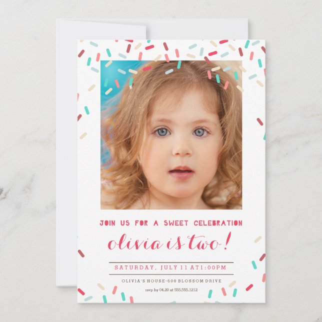 CONVITE DE ANIVERSÁRIO DE ROSQUINHA DE ROSA (Frente)