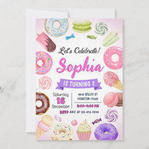 Convite de aniversário de rosquinha, Doces, Rosqui