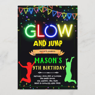 Convite de aniversário de salto em brilho