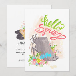 Convite de Aniversário de Sapato Floral da Primave