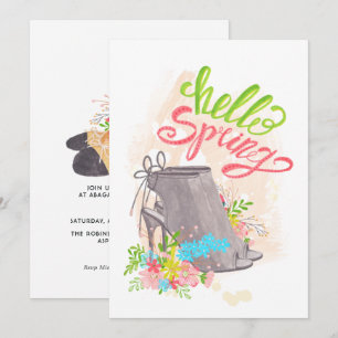 Convite de Aniversário de Sapato Floral da Primave