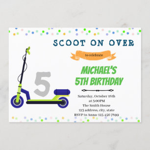convite de aniversário de scooter