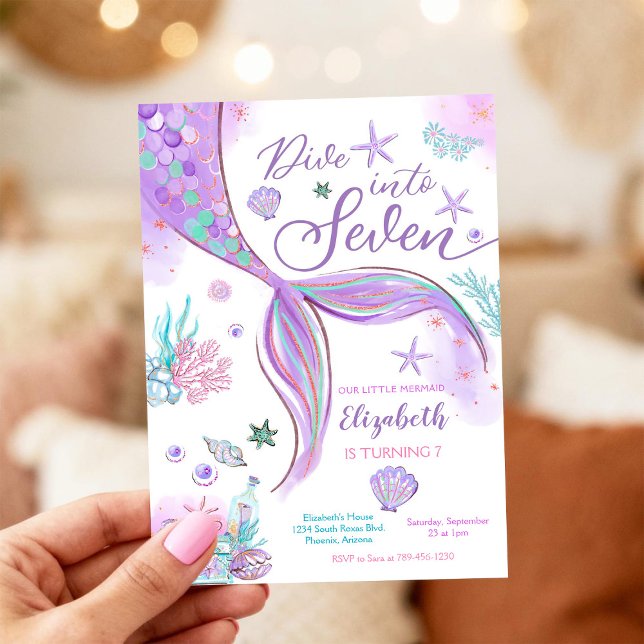 Convite de Aniversário de Sereia (Criador carregado)