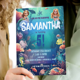 Convite de aniversário de Sereia