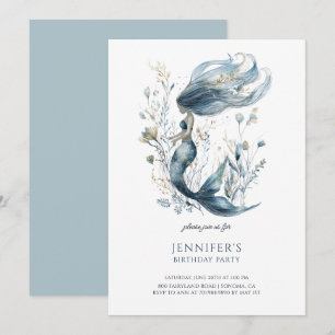 Convite de aniversário de Sereia da Menina