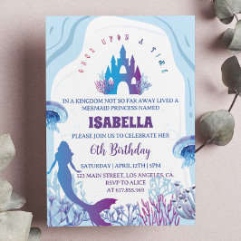 Convite de aniversário de Sereia Whimsical