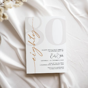 Convite de aniversário de Setenta Minimalista