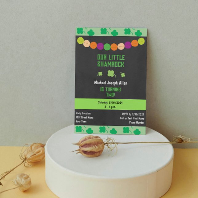 Convite de aniversário de Shamrock (Criador carregado)