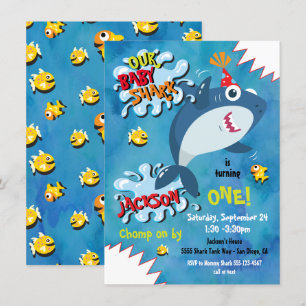 Convite de aniversário de Shark Baby