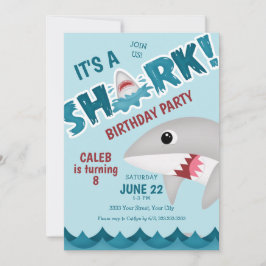 Convite de aniversário de Shark Divertido