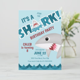 Convite de aniversário de Shark Divertido