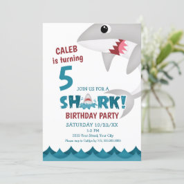 Convite de aniversário de Shark Divertido