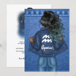 Convite de aniversário de Sinal de Aquarius Zodiac