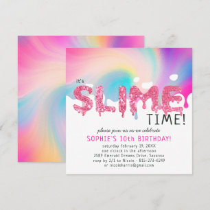 Convite de Aniversário de Slime Brilhante