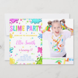 Convite de Aniversário de Slime Editável Com Foto