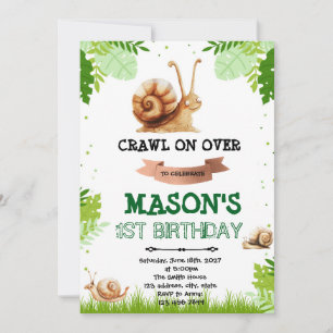 Convite de aniversário de Snail