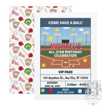 Convite de Aniversário de Softbol