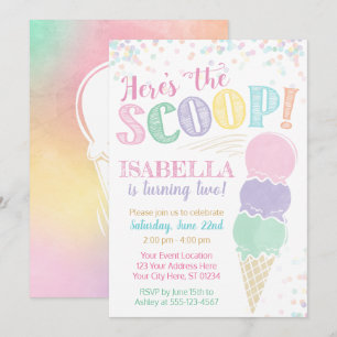 Convite de aniversário de sorvete