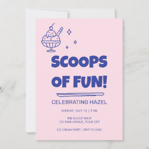 Convite de Aniversário de Sorvete Retrô de Diversã