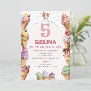 Convite de Aniversário de Sorveteria de Sorvete