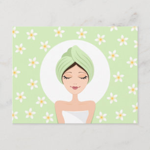 Convite de aniversário de spa com plumeria