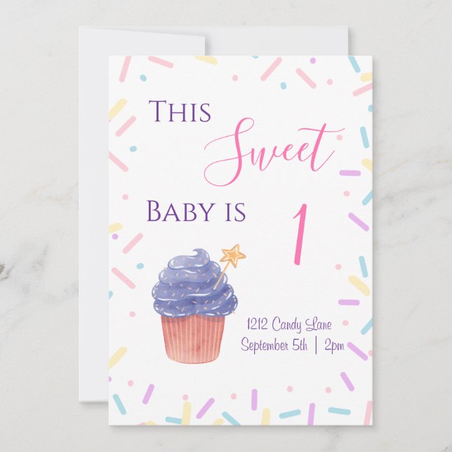 Convite de aniversário de Sprinkle (Frente)