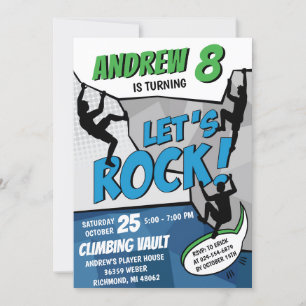 Convite de aniversário de Subida de Rock Pessoal