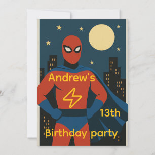 Convite de aniversário de super-herói