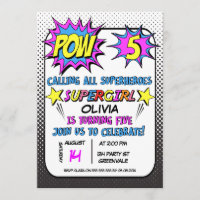 Convite de aniversário de Super-Herói