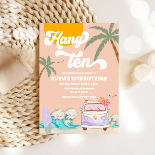 Convite de Aniversário de Surf na Praia