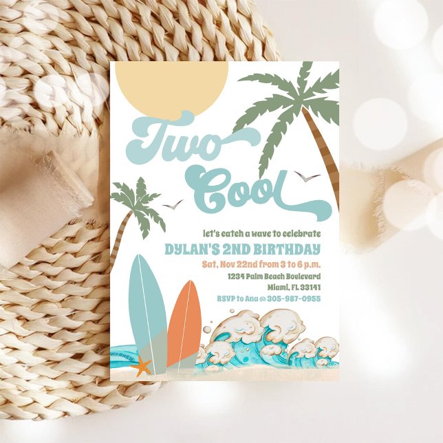 Convite de Aniversário de Surf na Praia (Criador carregado)
