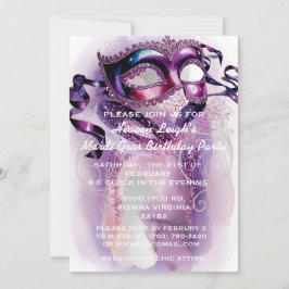 Convite de Aniversário de Sweet 16 de Mardi Gras M
