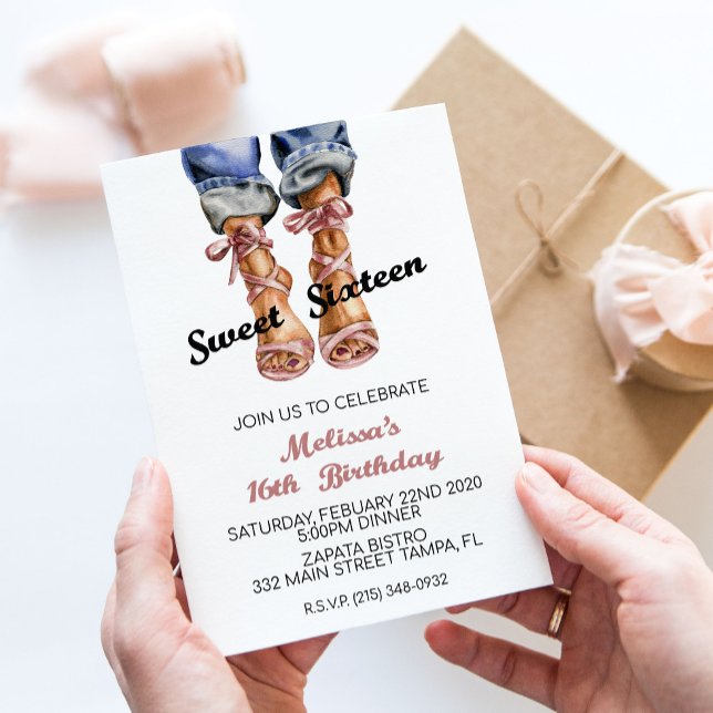Convite de Aniversário de Sweet Sixteen de Moda (Criador carregado)