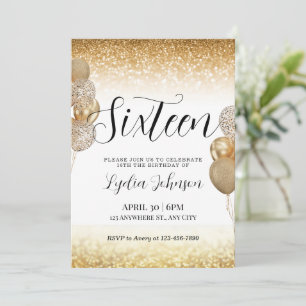 Convite de Aniversário de Sweet Sixteen, Sweet 16,