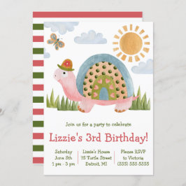 Convite de aniversário de Tartaruga Whimsical