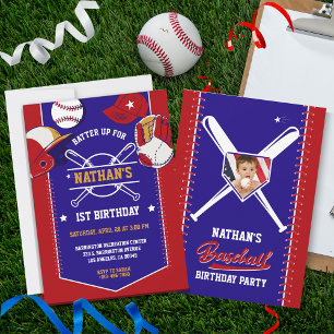 Convite de aniversário de Tema do Esporte Baseball