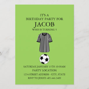 Convite de aniversário de Tema do Futebol